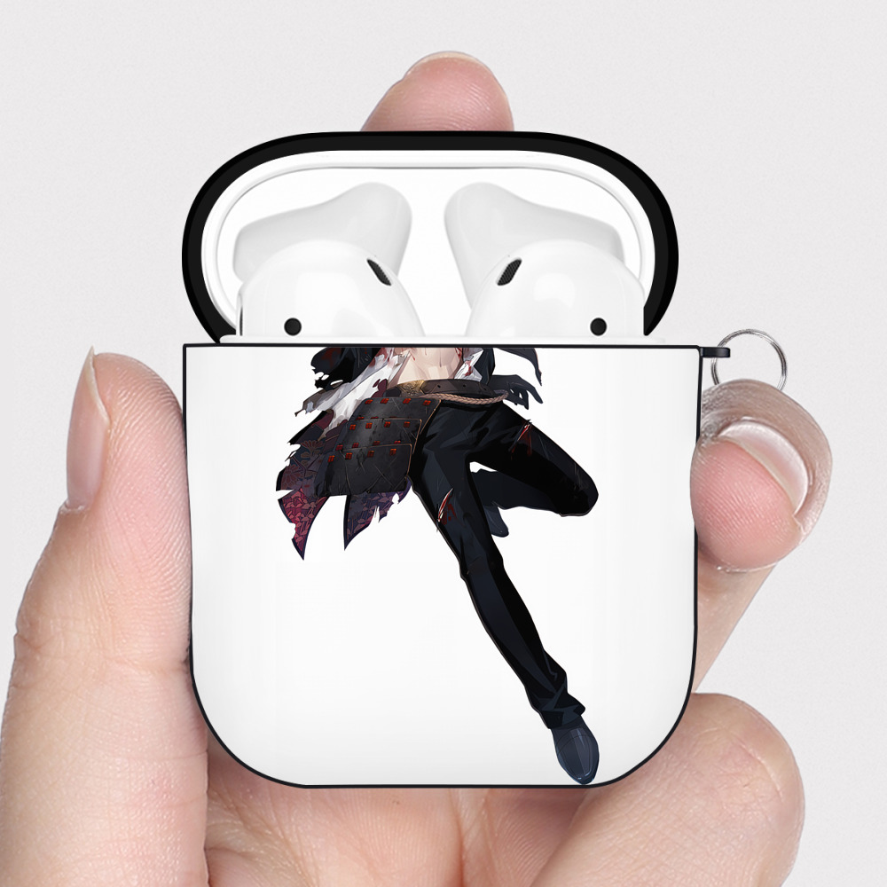 （画像用） 刀剣乱舞 Touken Ranbu AirPods 第2世代保護ケース ハードシェル ブラック 耐衝撃・防指紋・カラビナ付き