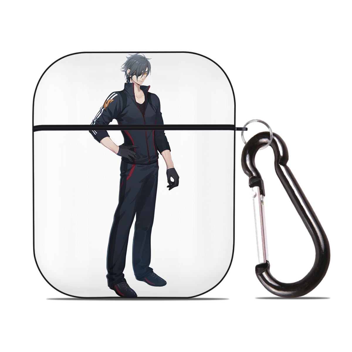 （画像用） 刀剣乱舞 Touken Ranbu AirPods 第2世代保護ケース ハードシェル ブラック 耐衝撃・防指紋・カラビナ付き