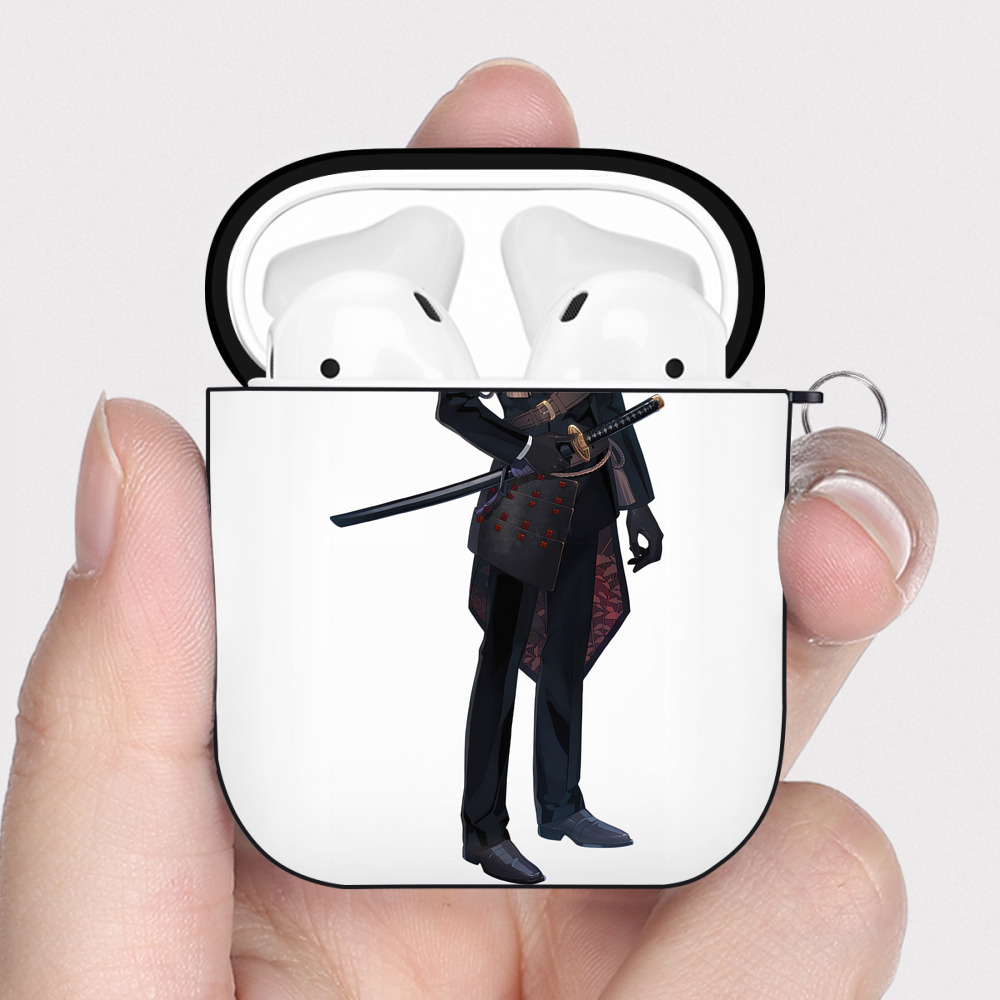 （画像用） 刀剣乱舞 Touken Ranbu AirPods 第2世代保護ケース ハードシェル ブラック 耐衝撃・防指紋・カラビナ付き