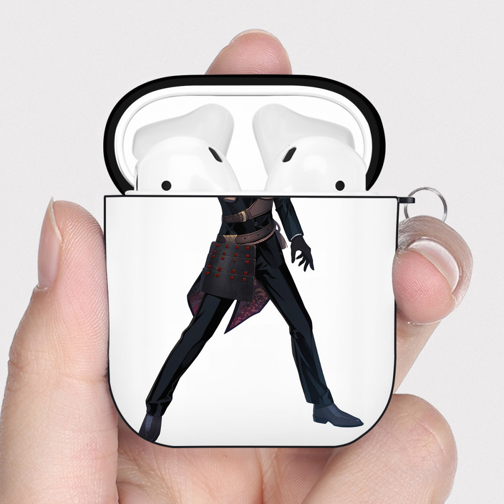 （画像用） 刀剣乱舞 Touken Ranbu AirPods 第2世代保護ケース ハードシェル ブラック 耐衝撃・防指紋・カラビナ付き