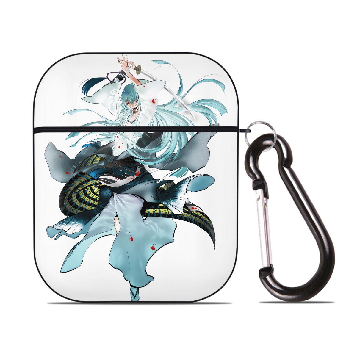 （画像用） 刀剣乱舞 Touken Ranbu AirPods 第2世代保護ケース ハードシェル ブラック 耐衝撃・防指紋・カラビナ付き