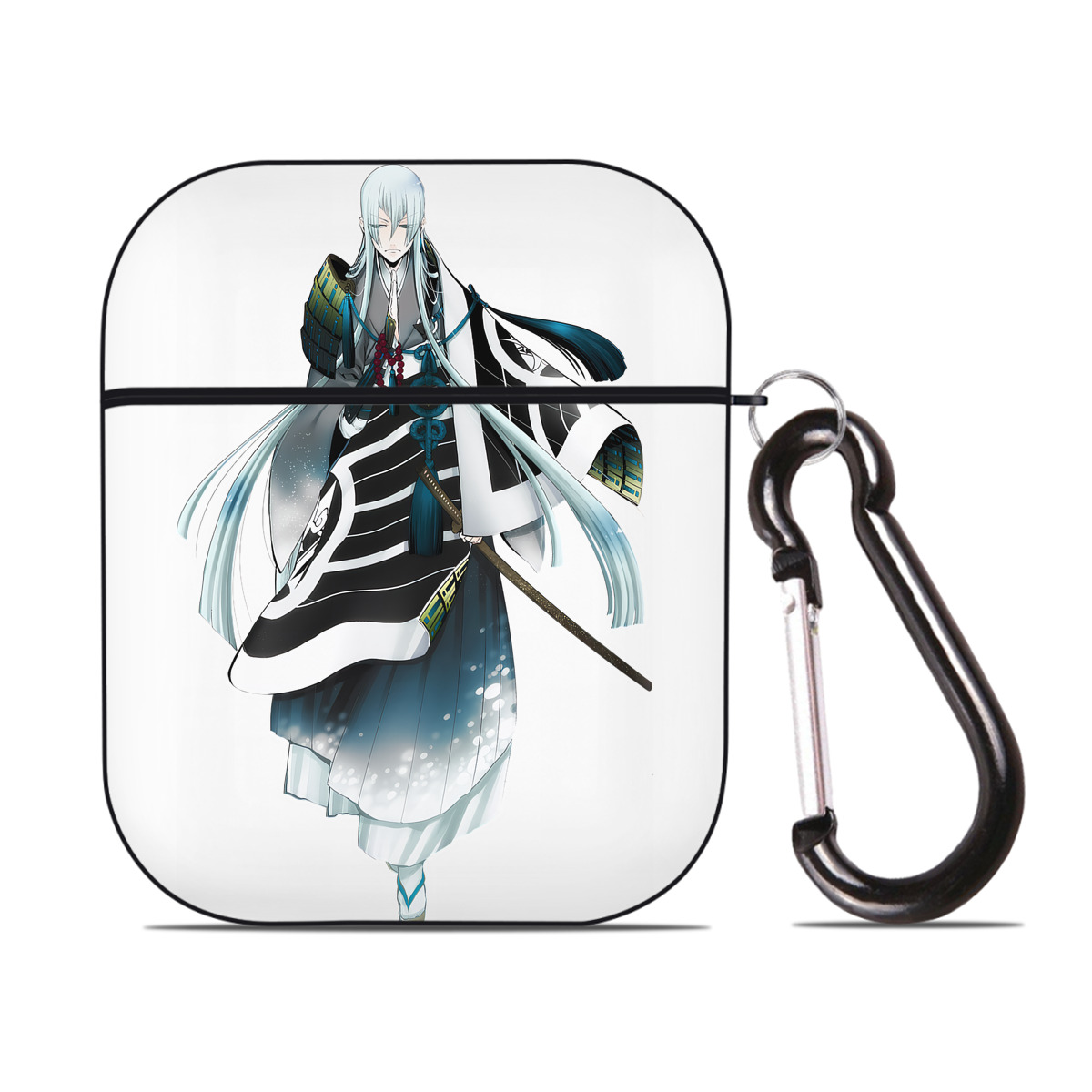 （画像用） 刀剣乱舞 Touken Ranbu AirPods 第2世代保護ケース ハードシェル ブラック 耐衝撃・防指紋・カラビナ付き