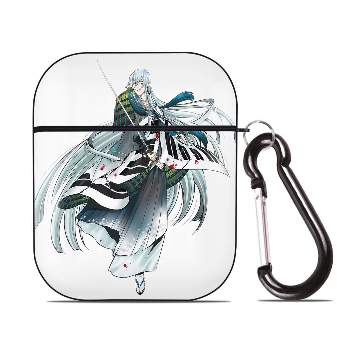 （画像用） 刀剣乱舞 Touken Ranbu AirPods 第2世代保護ケース ハードシェル ブラック 耐衝撃・防指紋・カラビナ付き