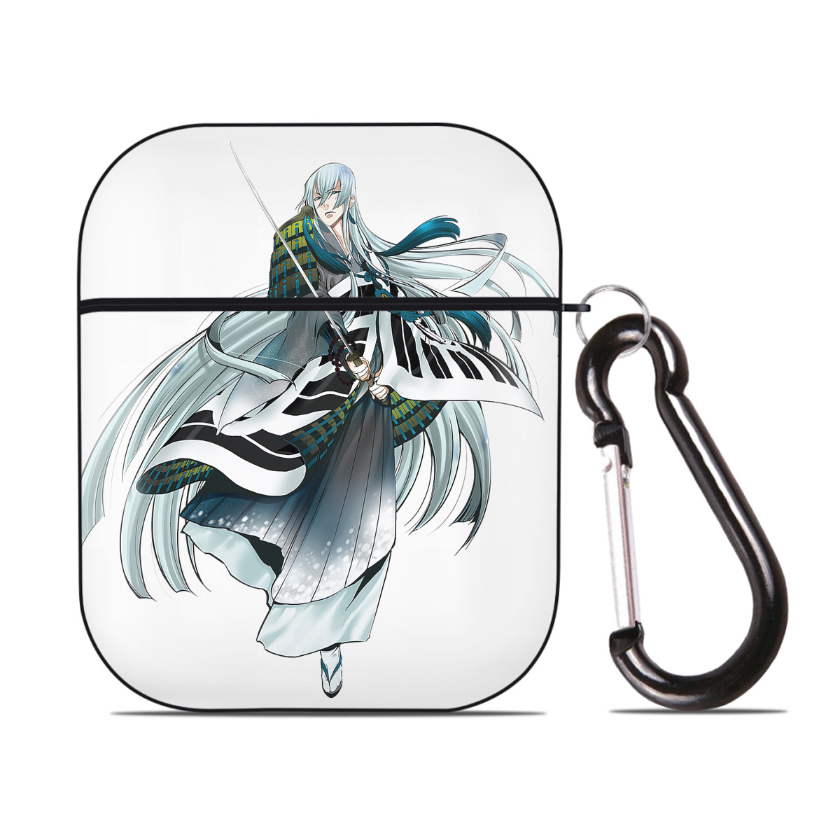 （画像用） 刀剣乱舞 Touken Ranbu AirPods 第2世代保護ケース ハードシェル ブラック 耐衝撃・防指紋・カラビナ付き