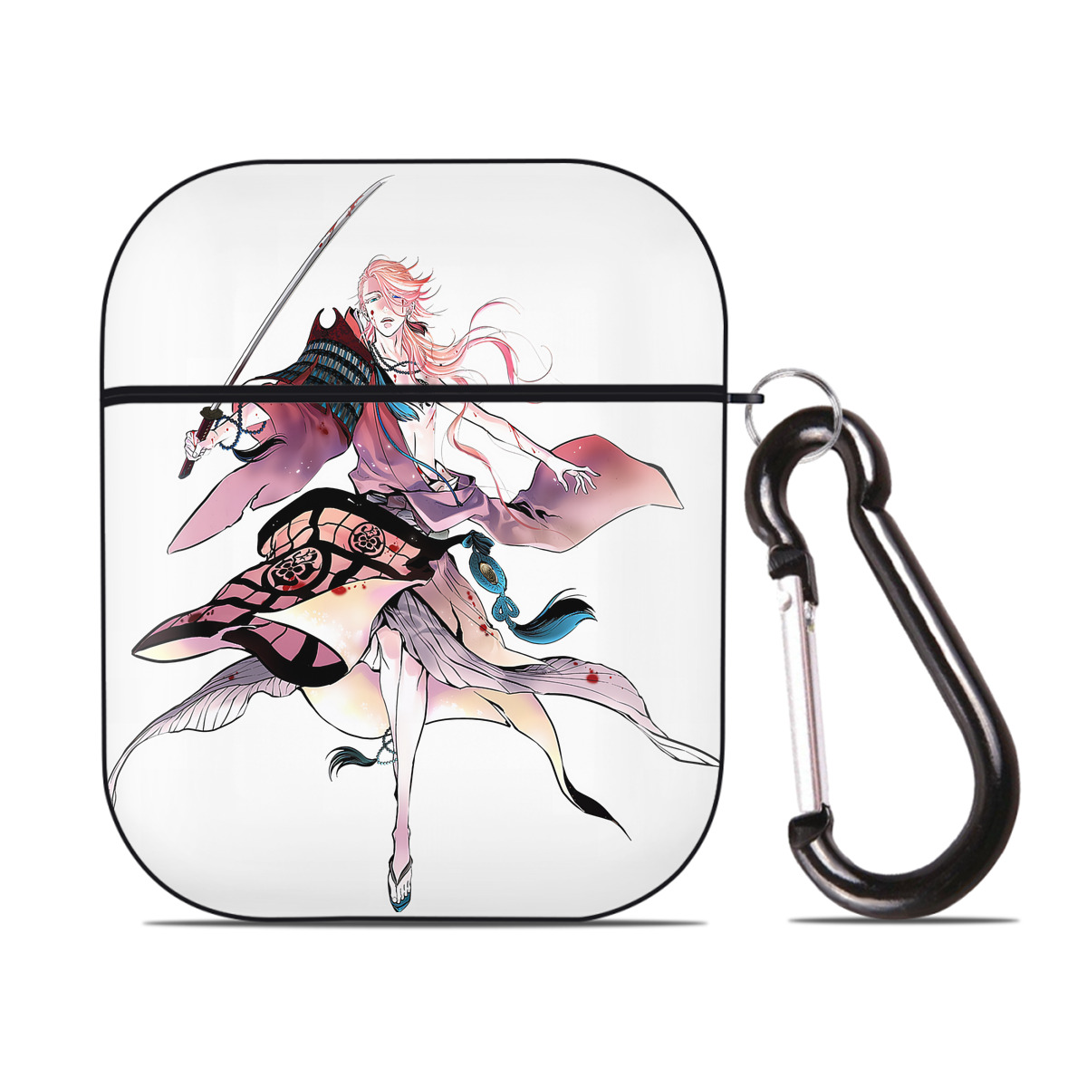 （画像用） 刀剣乱舞 Touken Ranbu AirPods 第2世代保護ケース ハードシェル ブラック 耐衝撃・防指紋・カラビナ付き