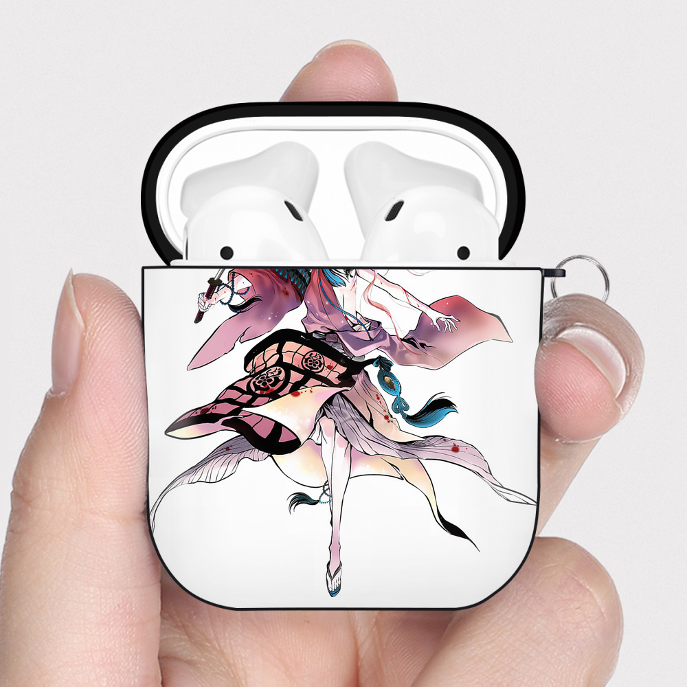 （画像用） 刀剣乱舞 Touken Ranbu AirPods 第2世代保護ケース ハードシェル ブラック 耐衝撃・防指紋・カラビナ付き