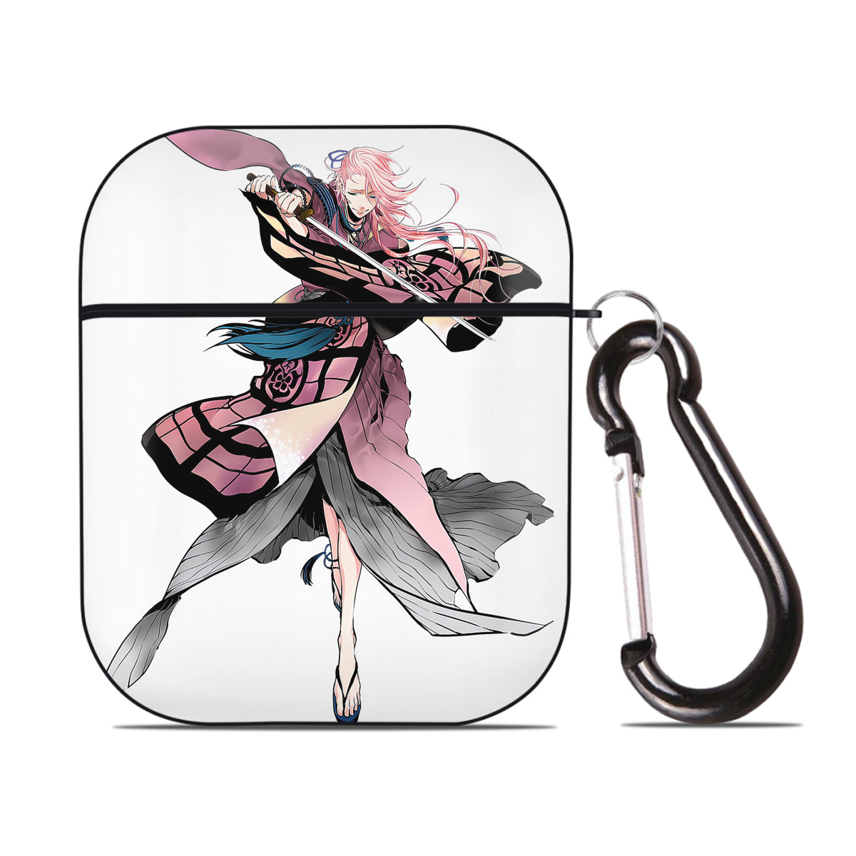 （画像用） 刀剣乱舞 Touken Ranbu AirPods 第2世代保護ケース ハードシェル ブラック 耐衝撃・防指紋・カラビナ付き