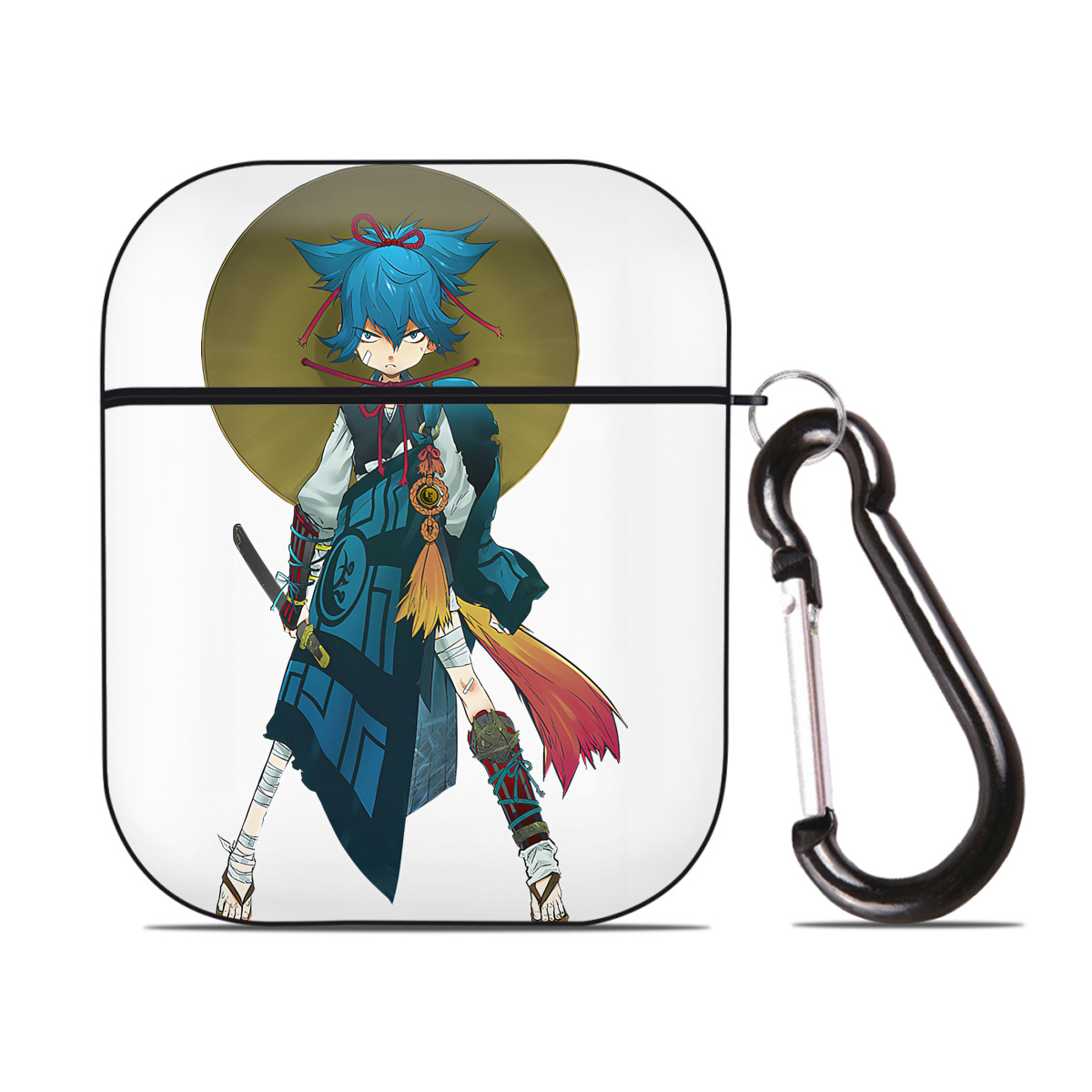 （画像用） 刀剣乱舞 Touken Ranbu AirPods 第2世代保護ケース ハードシェル ブラック 耐衝撃・防指紋・カラビナ付き