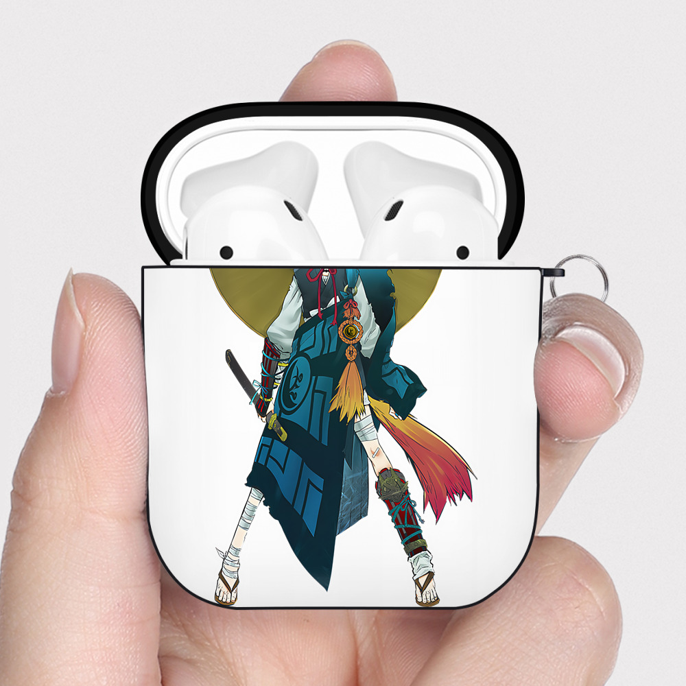 （画像用） 刀剣乱舞 Touken Ranbu AirPods 第2世代保護ケース ハードシェル ブラック 耐衝撃・防指紋・カラビナ付き