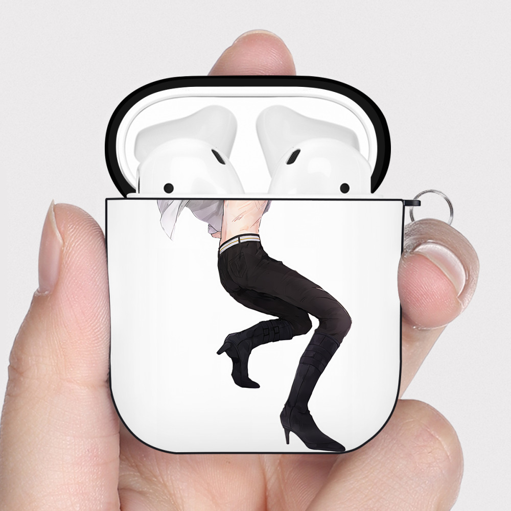 （画像用） 刀剣乱舞 Touken Ranbu AirPods 第2世代保護ケース ハードシェル ブラック 耐衝撃・防指紋・カラビナ付き