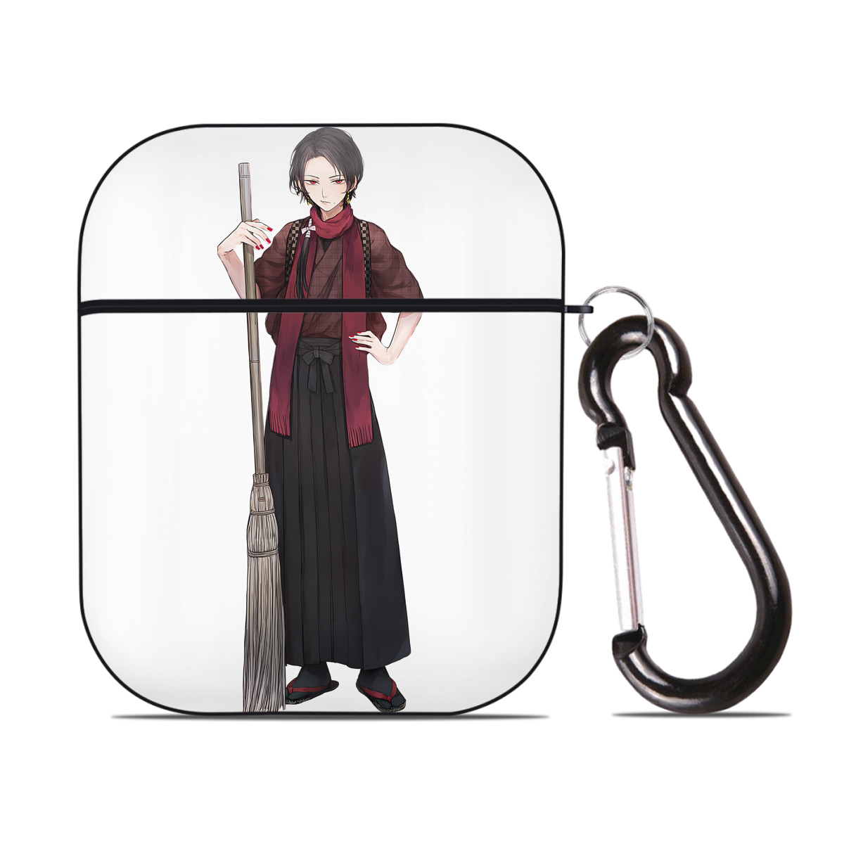 （画像用） 刀剣乱舞 Touken Ranbu AirPods 第2世代保護ケース ハードシェル ブラック 耐衝撃・防指紋・カラビナ付き