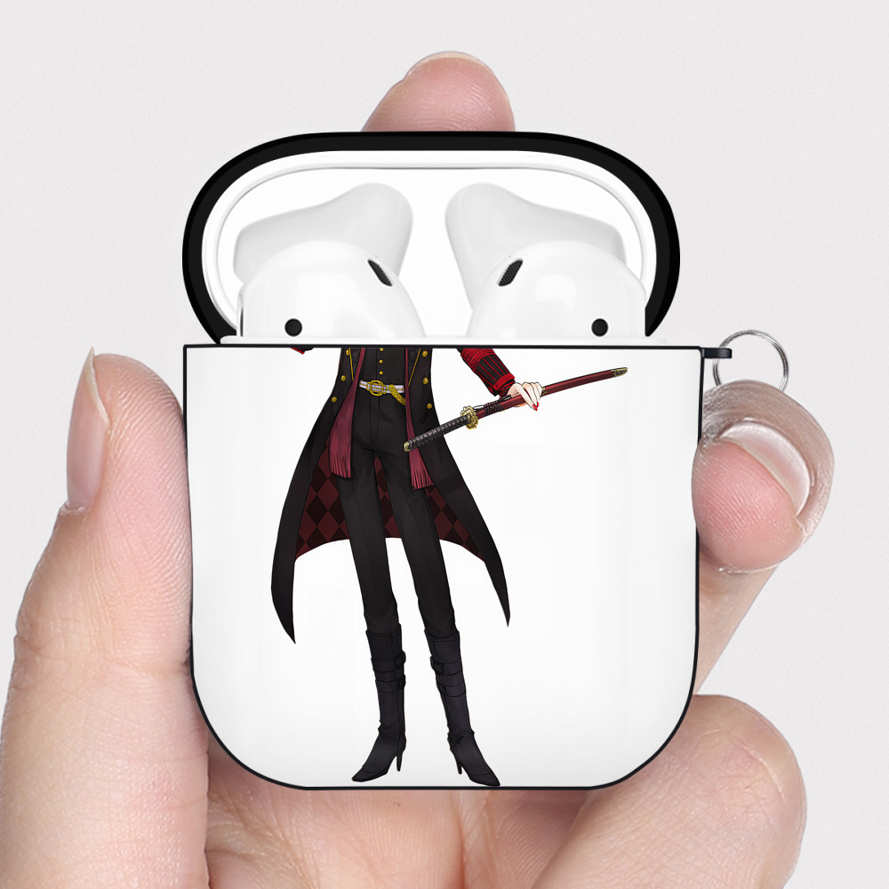 （画像用） 刀剣乱舞 Touken Ranbu AirPods 第2世代保護ケース ハードシェル ブラック 耐衝撃・防指紋・カラビナ付き