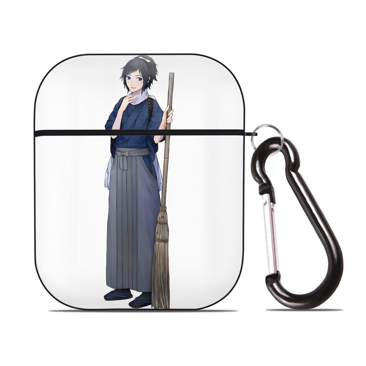 （画像用） 刀剣乱舞 Touken Ranbu AirPods 第2世代保護ケース ハードシェル ブラック 耐衝撃・防指紋・カラビナ付き