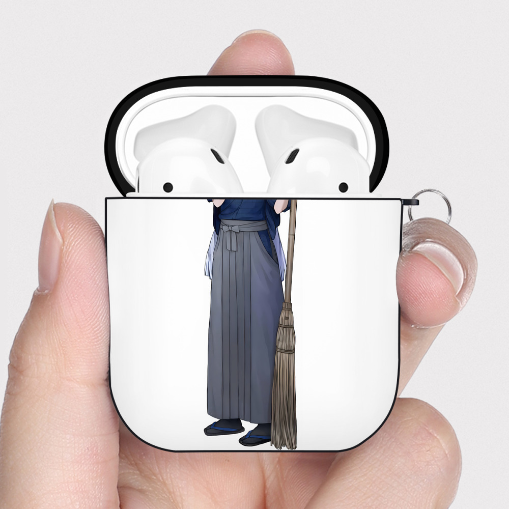（画像用） 刀剣乱舞 Touken Ranbu AirPods 第2世代保護ケース ハードシェル ブラック 耐衝撃・防指紋・カラビナ付き