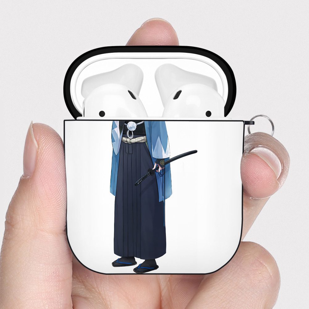 （画像用） 刀剣乱舞 Touken Ranbu AirPods 第2世代保護ケース ハードシェル ブラック 耐衝撃・防指紋・カラビナ付き