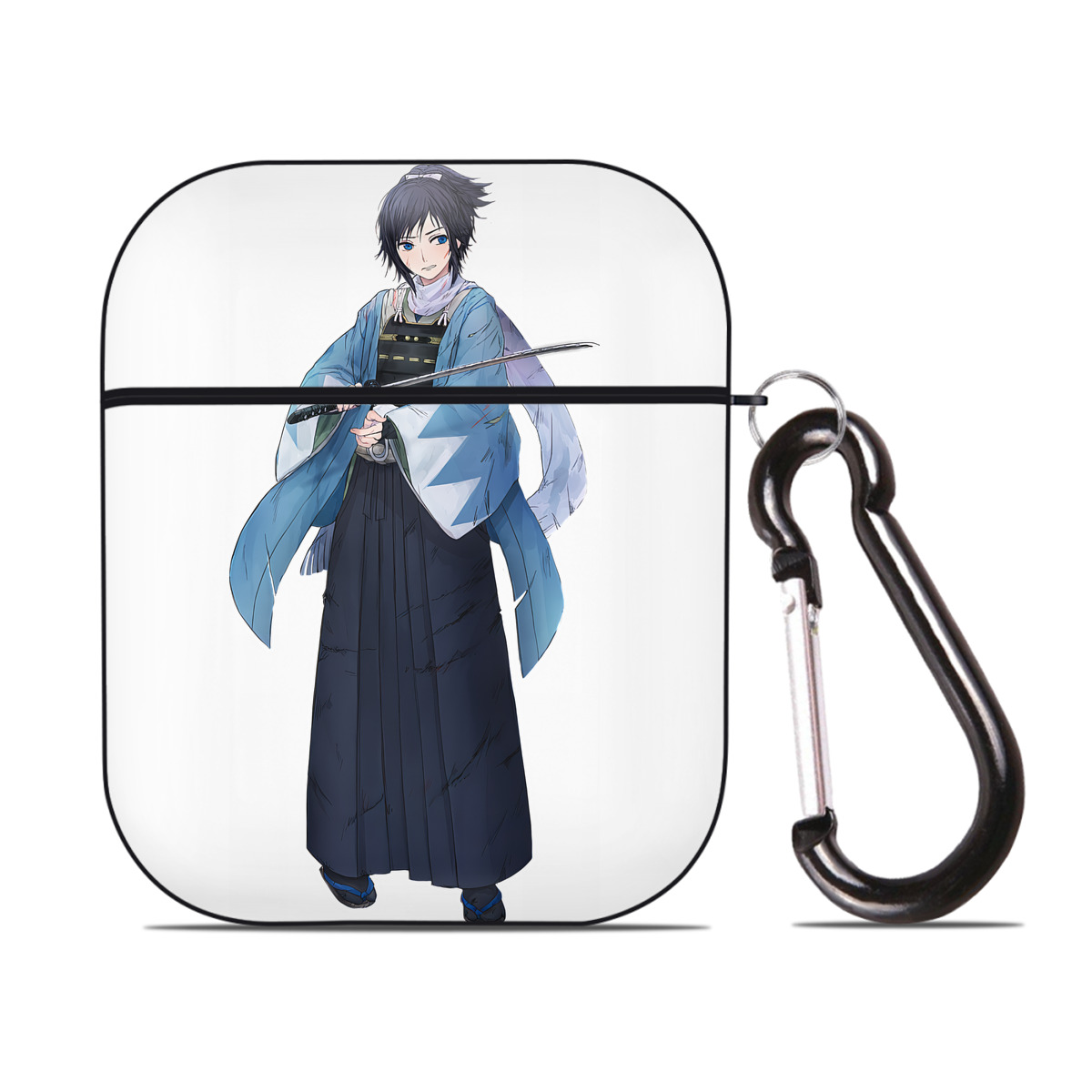 （画像用） 刀剣乱舞 Touken Ranbu AirPods 第2世代保護ケース ハードシェル ブラック 耐衝撃・防指紋・カラビナ付き