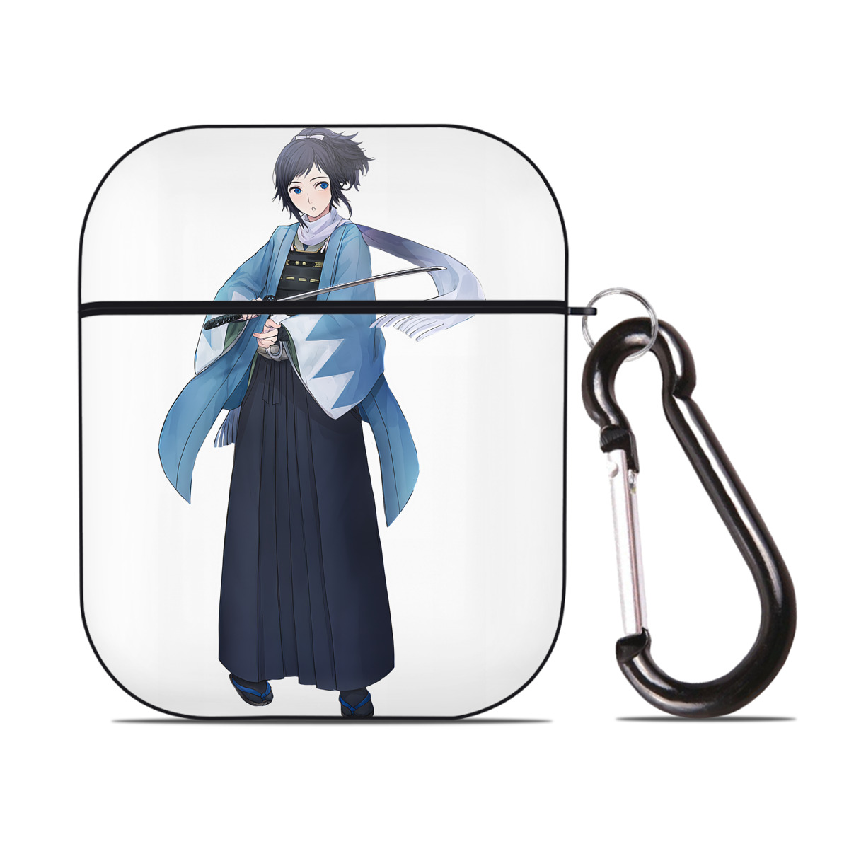（画像用） 刀剣乱舞 Touken Ranbu AirPods 第2世代保護ケース ハードシェル ブラック 耐衝撃・防指紋・カラビナ付き