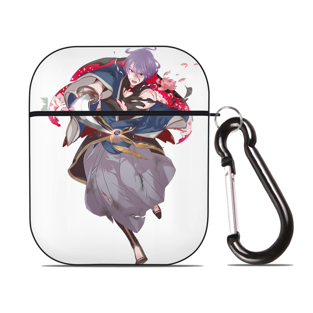 （画像用） 刀剣乱舞 Touken Ranbu AirPods 第2世代保護ケース ハードシェル ブラック 耐衝撃・防指紋・カラビナ付き