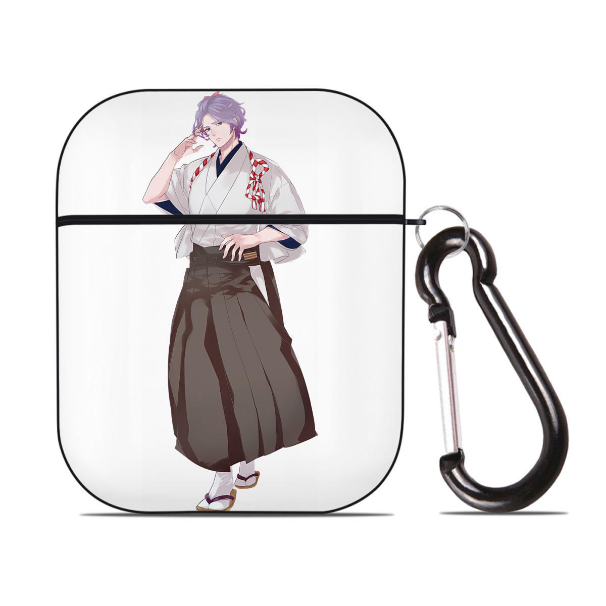 （画像用） 刀剣乱舞 Touken Ranbu AirPods 第2世代保護ケース ハードシェル ブラック 耐衝撃・防指紋・カラビナ付き