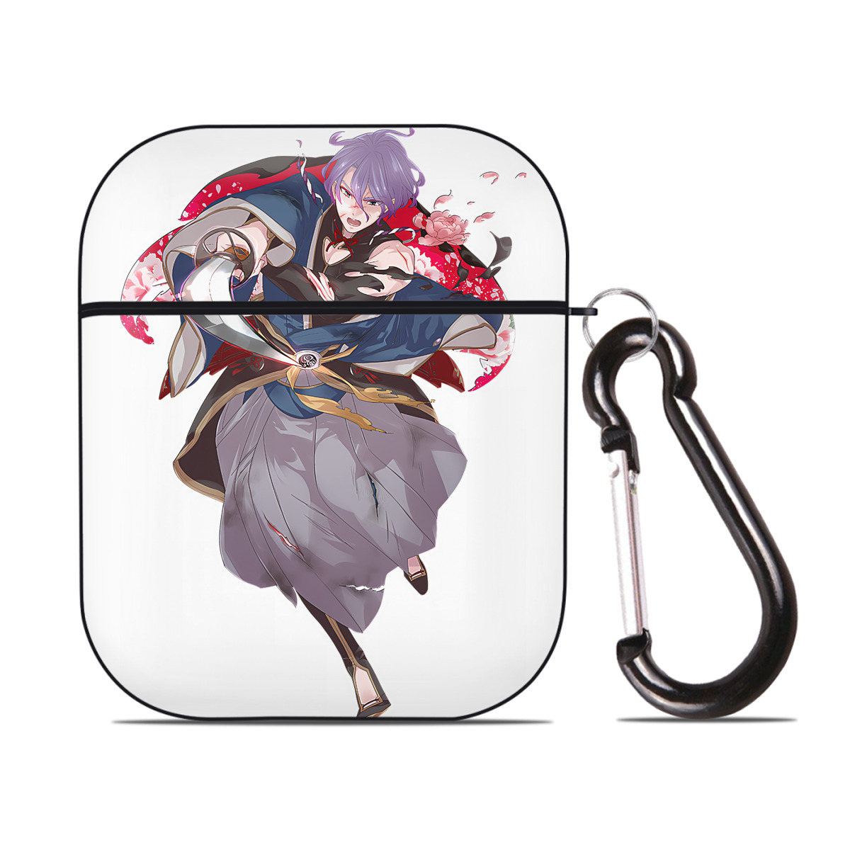 （画像用） 刀剣乱舞 Touken Ranbu AirPods 第2世代保護ケース ハードシェル ブラック 耐衝撃・防指紋・カラビナ付き