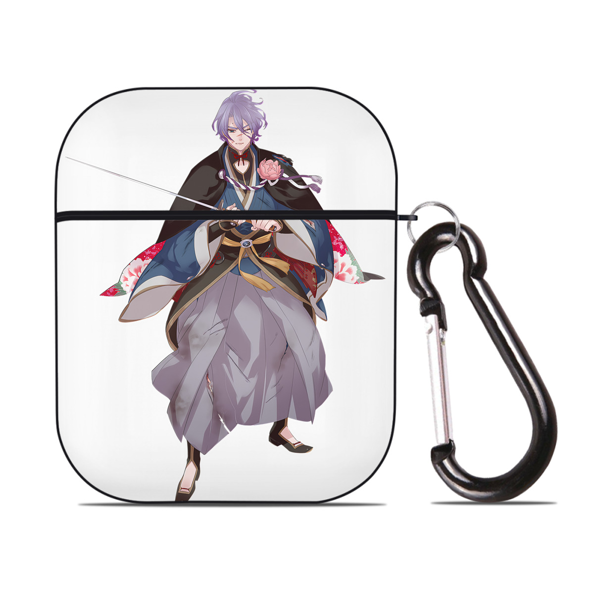 （画像用） 刀剣乱舞 Touken Ranbu AirPods 第2世代保護ケース ハードシェル ブラック 耐衝撃・防指紋・カラビナ付き