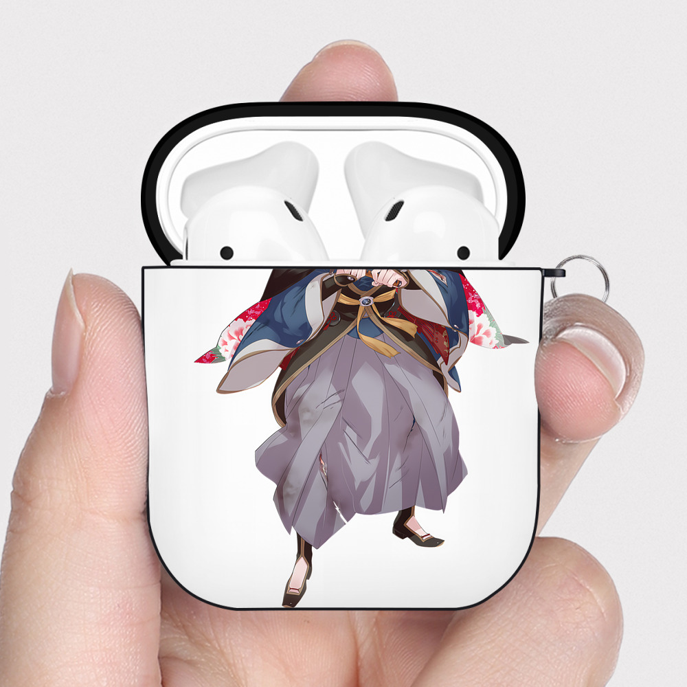 （画像用） 刀剣乱舞 Touken Ranbu AirPods 第2世代保護ケース ハードシェル ブラック 耐衝撃・防指紋・カラビナ付き