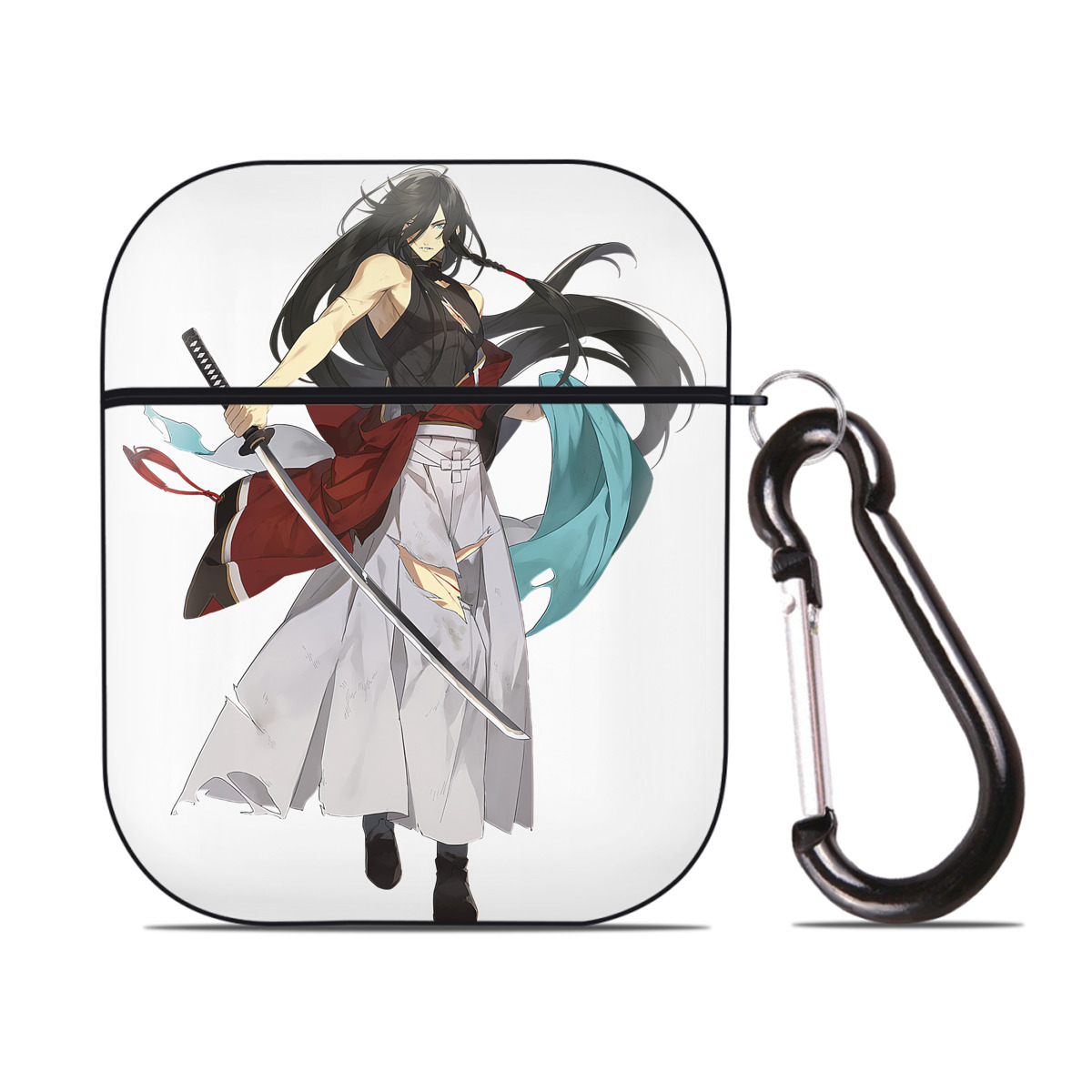 （画像用） 刀剣乱舞 Touken Ranbu AirPods 第2世代保護ケース ハードシェル ブラック 耐衝撃・防指紋・カラビナ付き