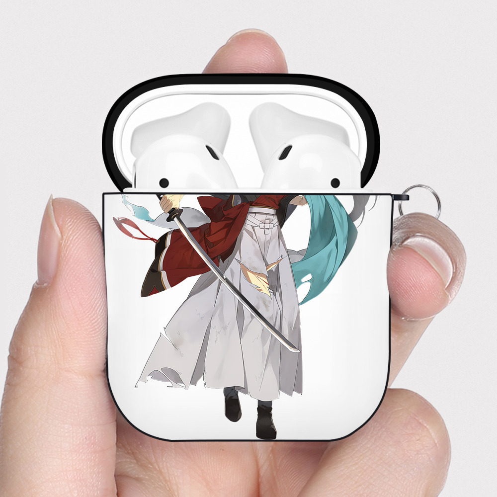 （画像用） 刀剣乱舞 Touken Ranbu AirPods 第2世代保護ケース ハードシェル ブラック 耐衝撃・防指紋・カラビナ付き