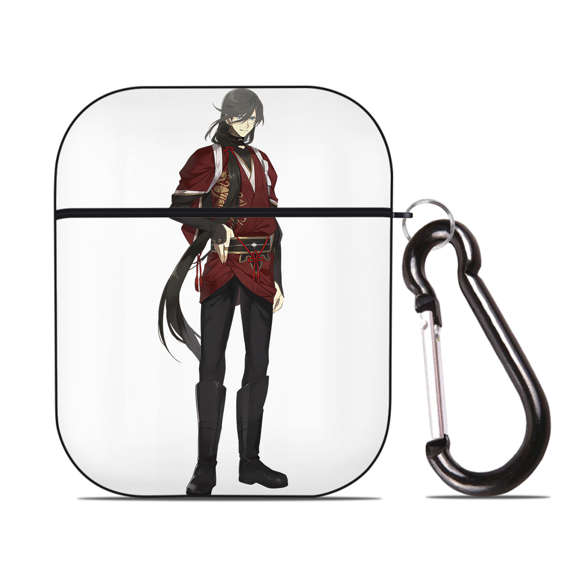 （画像用） 刀剣乱舞 Touken Ranbu AirPods 第2世代保護ケース ハードシェル ブラック 耐衝撃・防指紋・カラビナ付き