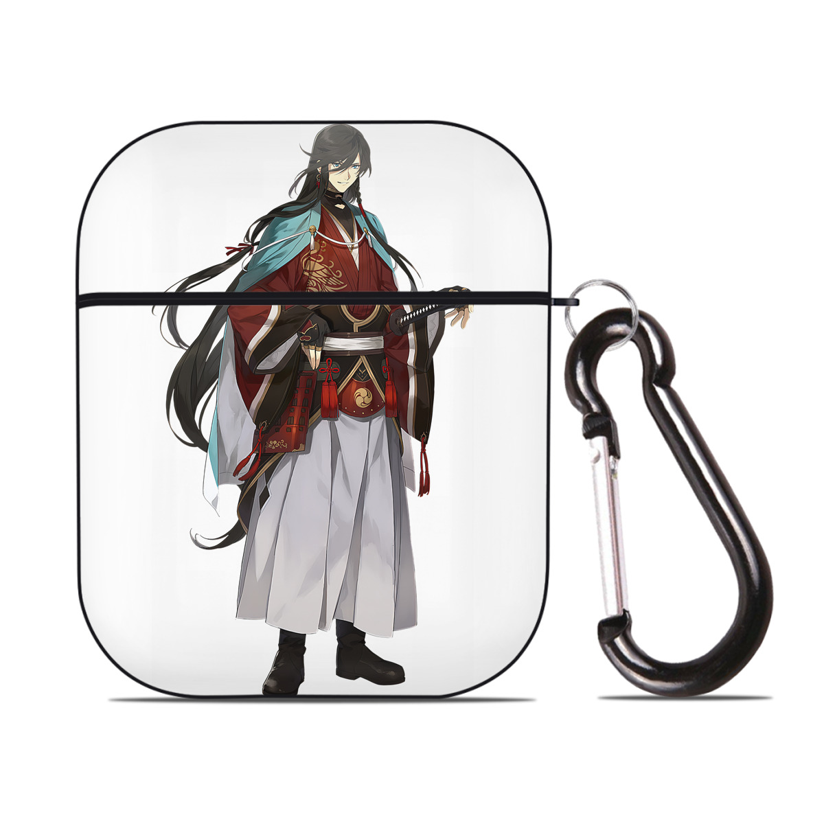 （画像用） 刀剣乱舞 Touken Ranbu AirPods 第2世代保護ケース ハードシェル ブラック 耐衝撃・防指紋・カラビナ付き