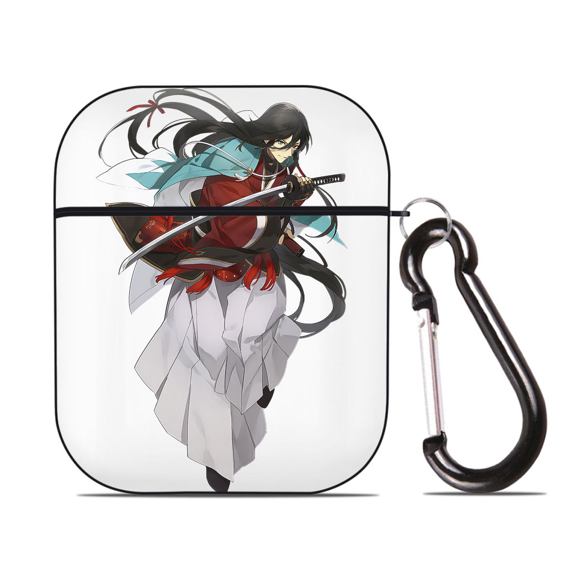 （画像用） 刀剣乱舞 Touken Ranbu AirPods 第2世代保護ケース ハードシェル ブラック 耐衝撃・防指紋・カラビナ付き