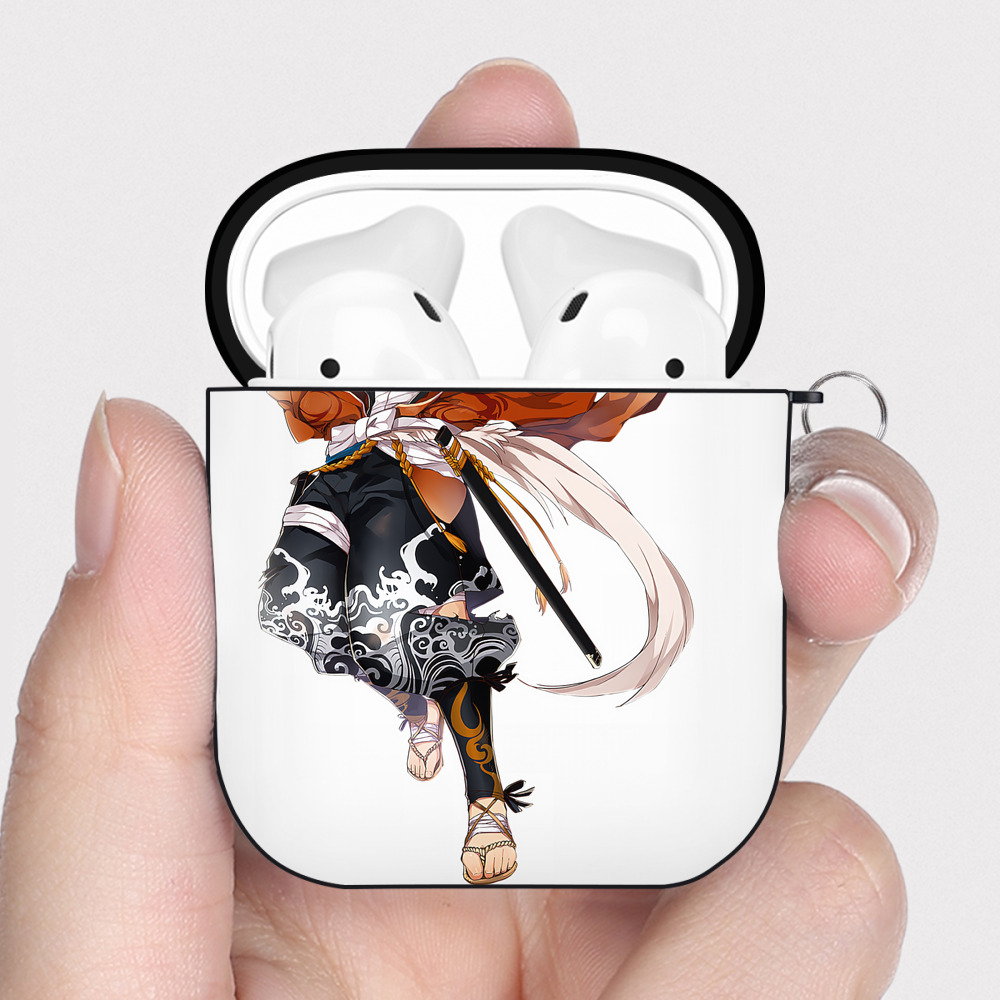 （画像用） 刀剣乱舞 Touken Ranbu AirPods 第2世代保護ケース ハードシェル ブラック 耐衝撃・防指紋・カラビナ付き