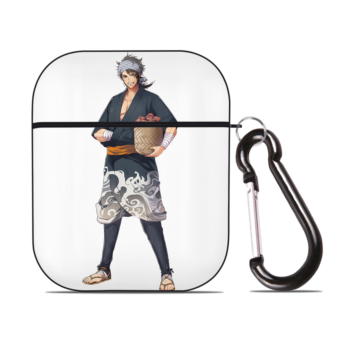 （画像用） 刀剣乱舞 Touken Ranbu AirPods 第2世代保護ケース ハードシェル ブラック 耐衝撃・防指紋・カラビナ付き