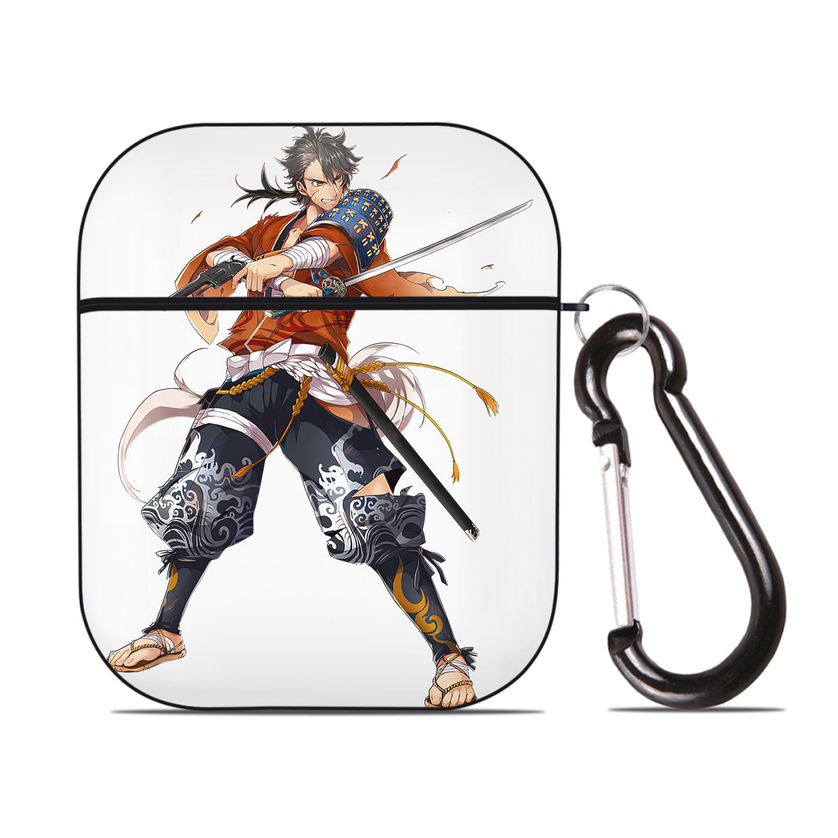 （画像用） 刀剣乱舞 Touken Ranbu AirPods 第2世代保護ケース ハードシェル ブラック 耐衝撃・防指紋・カラビナ付き
