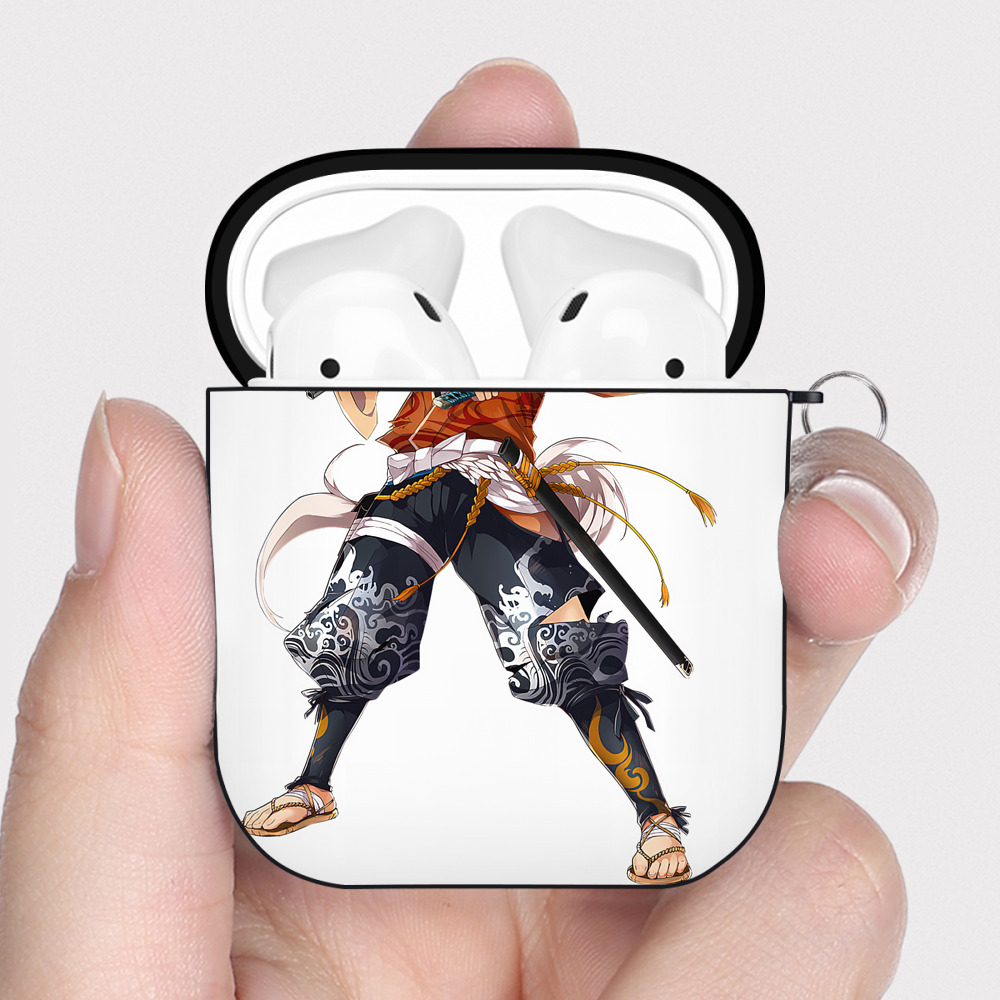 （画像用） 刀剣乱舞 Touken Ranbu AirPods 第2世代保護ケース ハードシェル ブラック 耐衝撃・防指紋・カラビナ付き