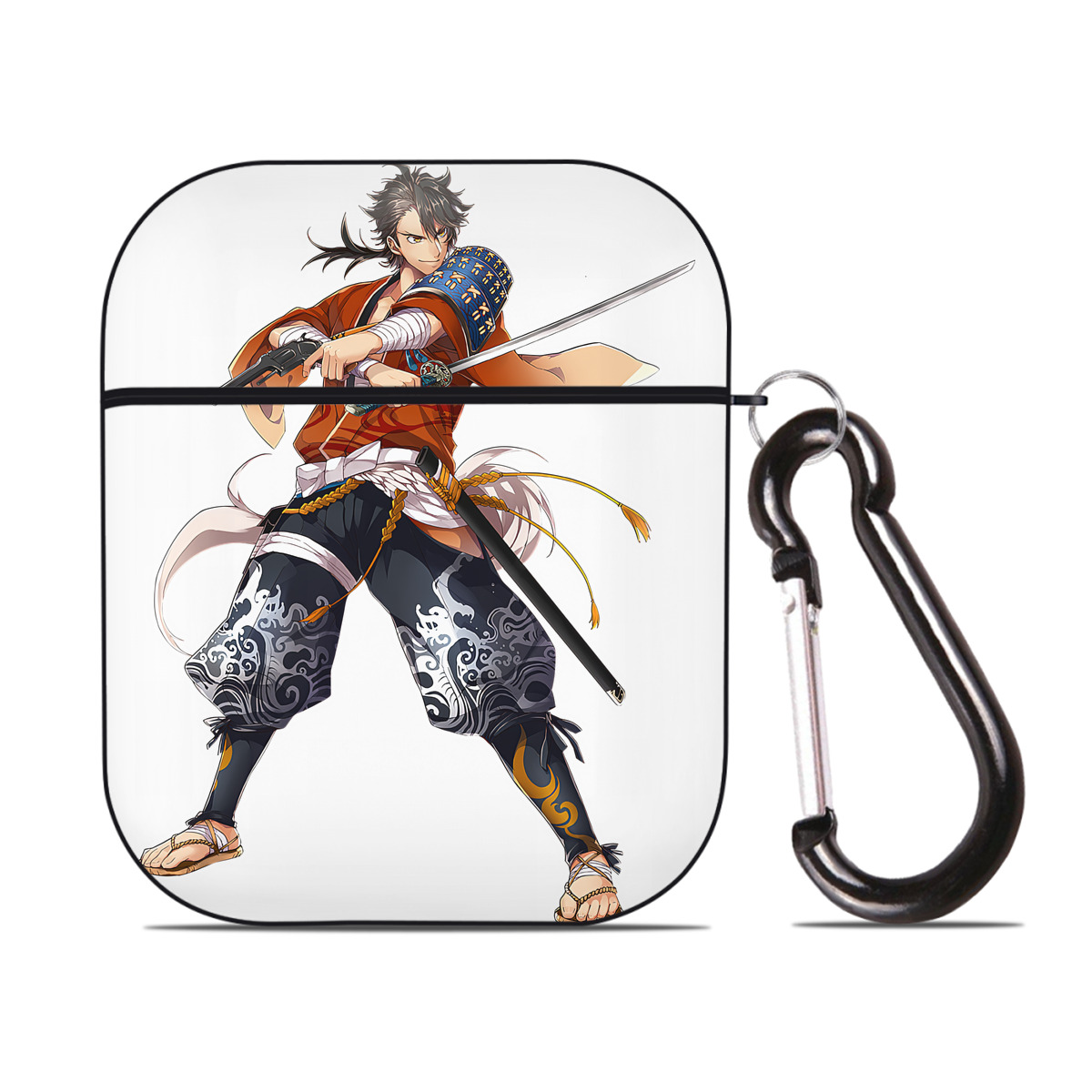 （画像用） 刀剣乱舞 Touken Ranbu AirPods 第2世代保護ケース ハードシェル ブラック 耐衝撃・防指紋・カラビナ付き