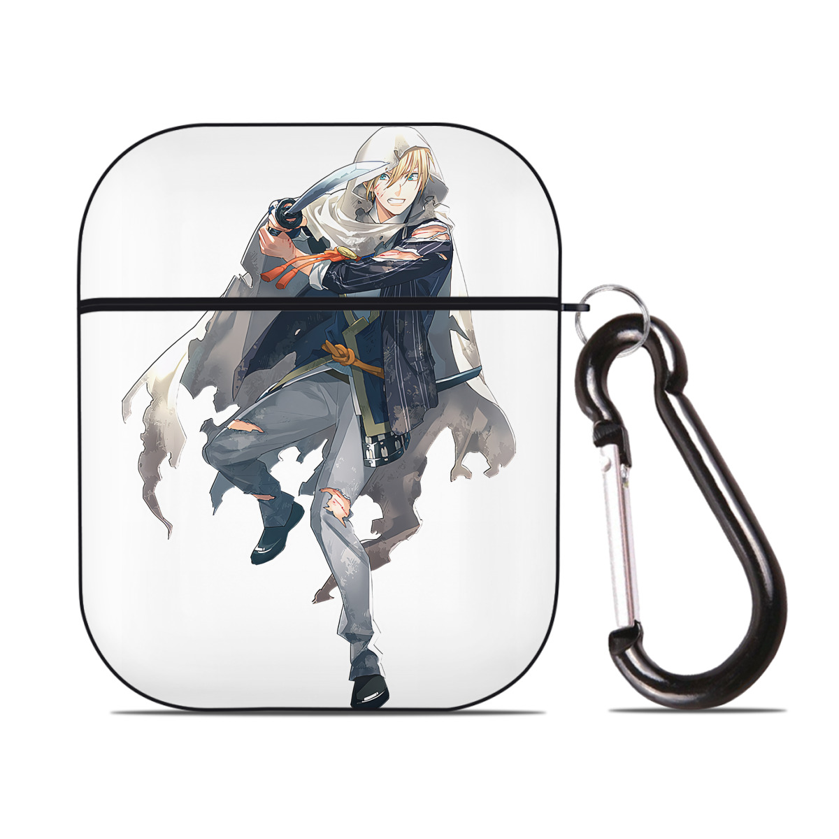 （画像用） 刀剣乱舞 Touken Ranbu AirPods 第2世代保護ケース ハードシェル ブラック 耐衝撃・防指紋・カラビナ付き