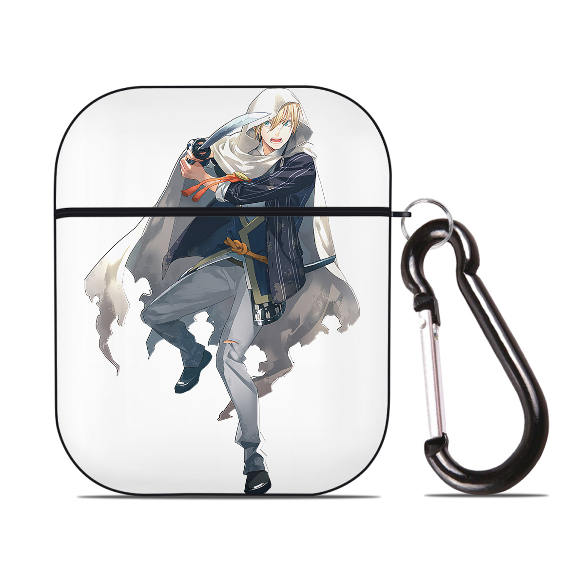 （画像用） 刀剣乱舞 Touken Ranbu AirPods 第2世代保護ケース ハードシェル ブラック 耐衝撃・防指紋・カラビナ付き