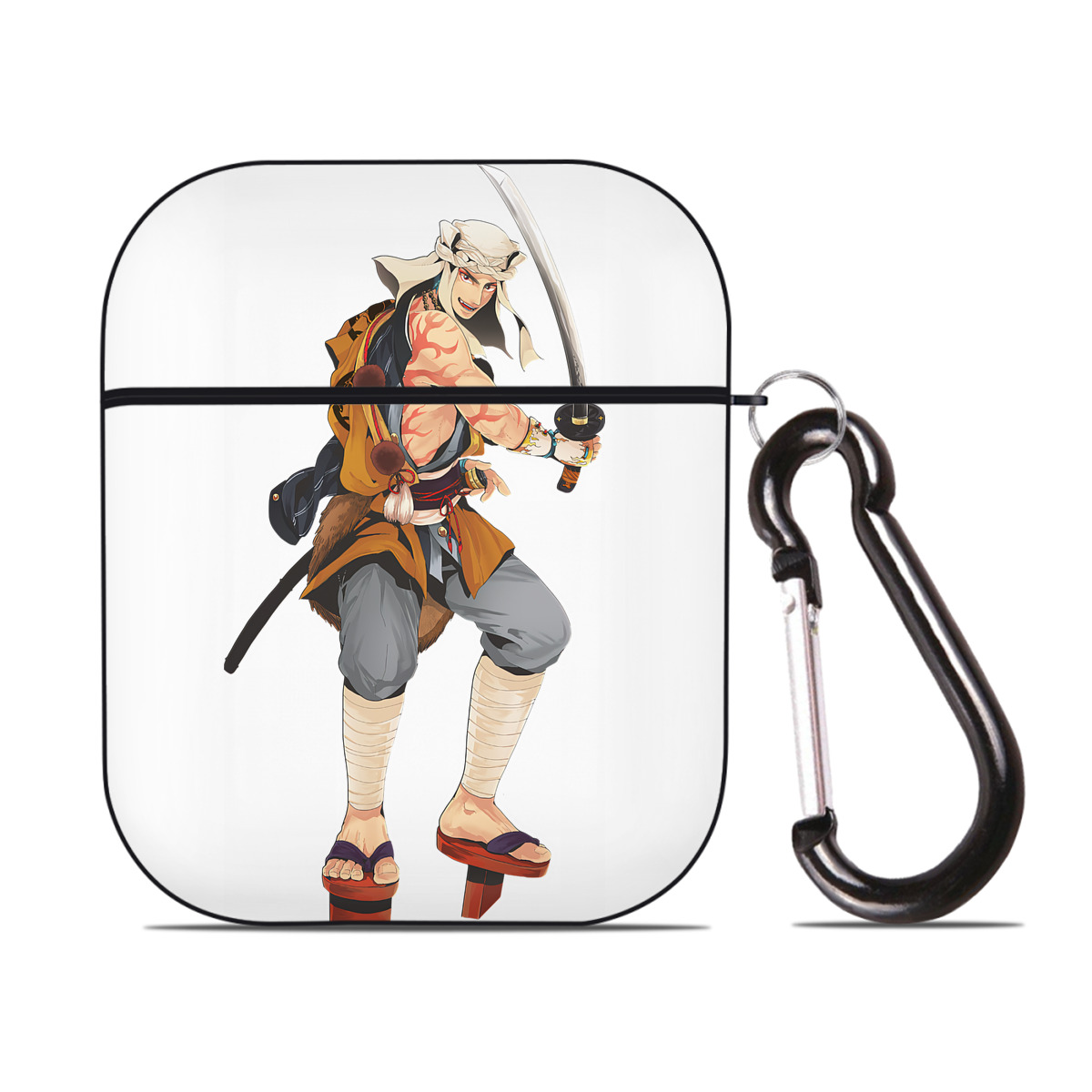 （画像用） 刀剣乱舞 Touken Ranbu AirPods 第2世代保護ケース ハードシェル ブラック 耐衝撃・防指紋・カラビナ付き