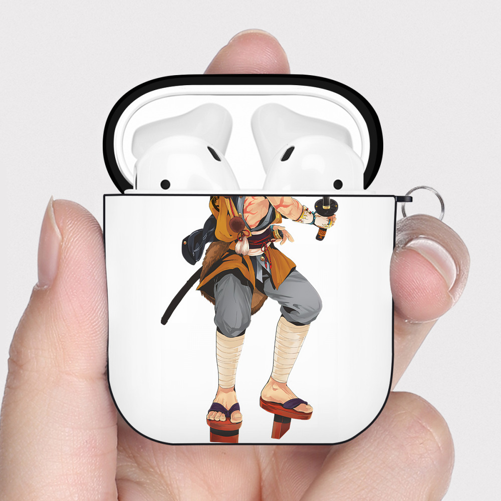（画像用） 刀剣乱舞 Touken Ranbu AirPods 第2世代保護ケース ハードシェル ブラック 耐衝撃・防指紋・カラビナ付き
