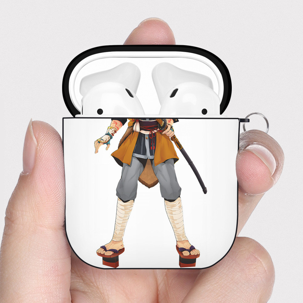 （画像用） 刀剣乱舞 Touken Ranbu AirPods 第2世代保護ケース ハードシェル ブラック 耐衝撃・防指紋・カラビナ付き