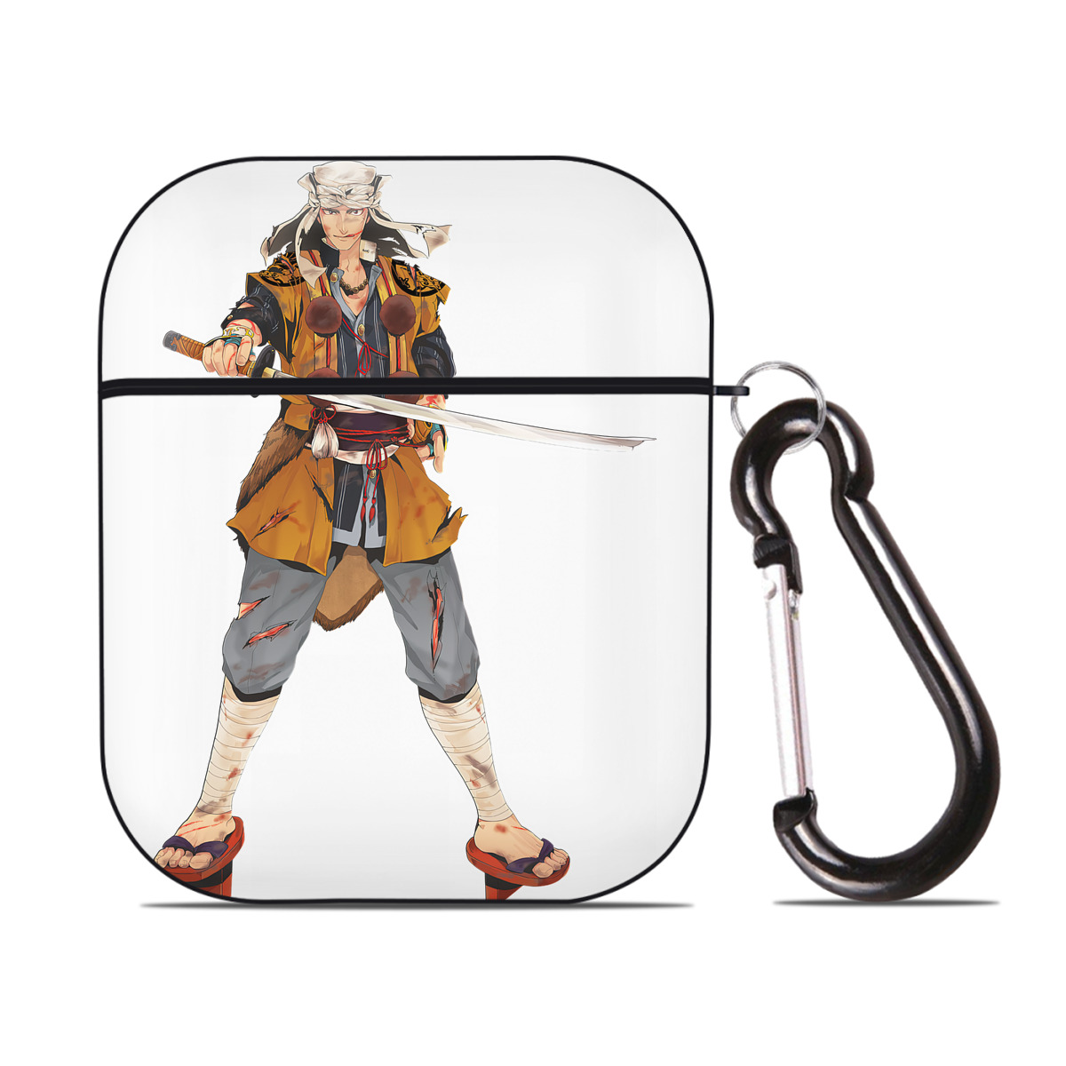 （画像用） 刀剣乱舞 Touken Ranbu AirPods 第2世代保護ケース ハードシェル ブラック 耐衝撃・防指紋・カラビナ付き