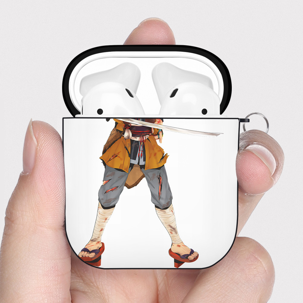 （画像用） 刀剣乱舞 Touken Ranbu AirPods 第2世代保護ケース ハードシェル ブラック 耐衝撃・防指紋・カラビナ付き