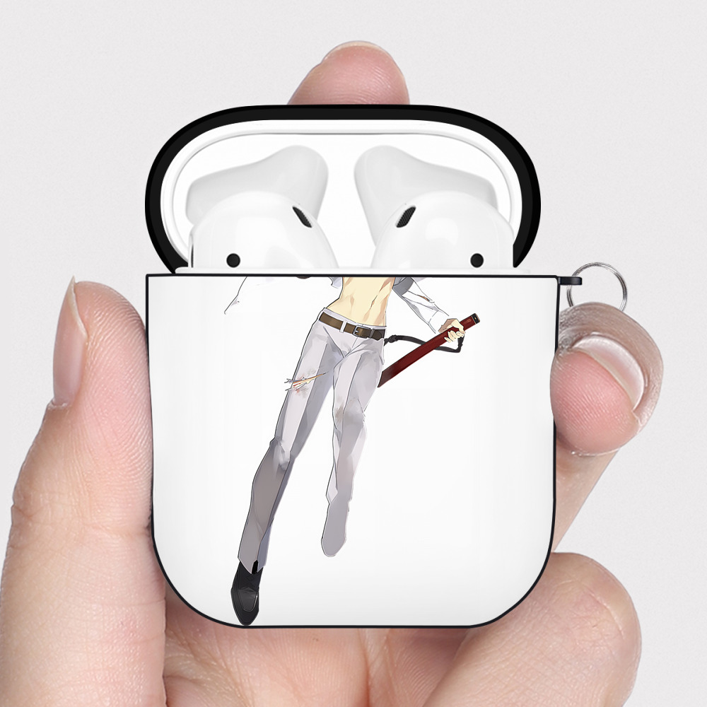 （画像用） 刀剣乱舞 Touken Ranbu AirPods 第2世代保護ケース ハードシェル ブラック 耐衝撃・防指紋・カラビナ付き