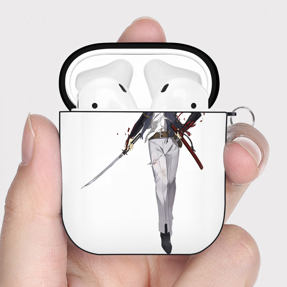 （画像用） 刀剣乱舞 Touken Ranbu AirPods 第2世代保護ケース ハードシェル ブラック 耐衝撃・防指紋・カラビナ付き