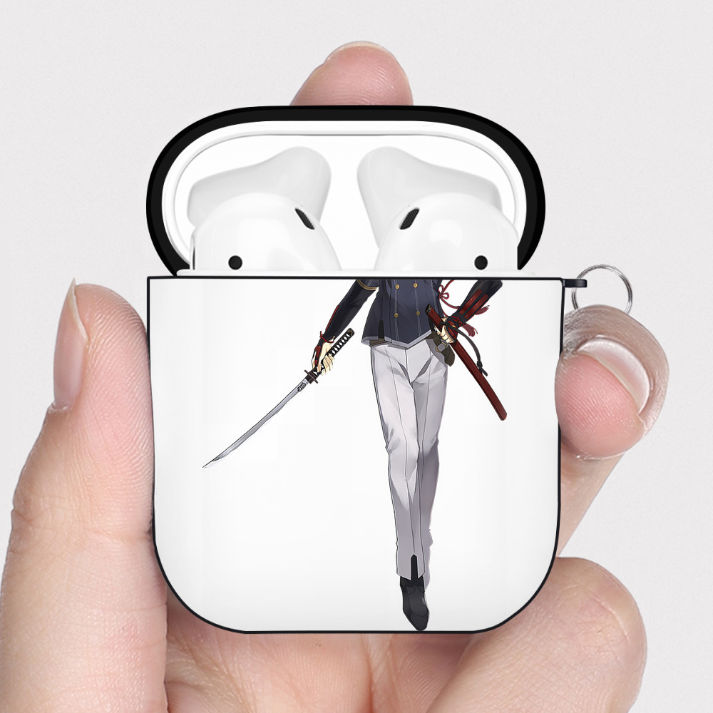 （画像用） 刀剣乱舞 Touken Ranbu AirPods 第2世代保護ケース ハードシェル ブラック 耐衝撃・防指紋・カラビナ付き