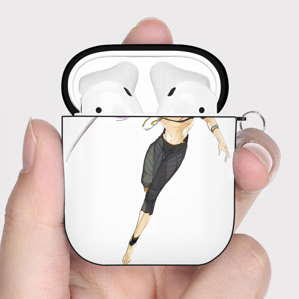 （画像用） 刀剣乱舞 Touken Ranbu AirPods 第2世代保護ケース ハードシェル ブラック 耐衝撃・防指紋・カラビナ付き