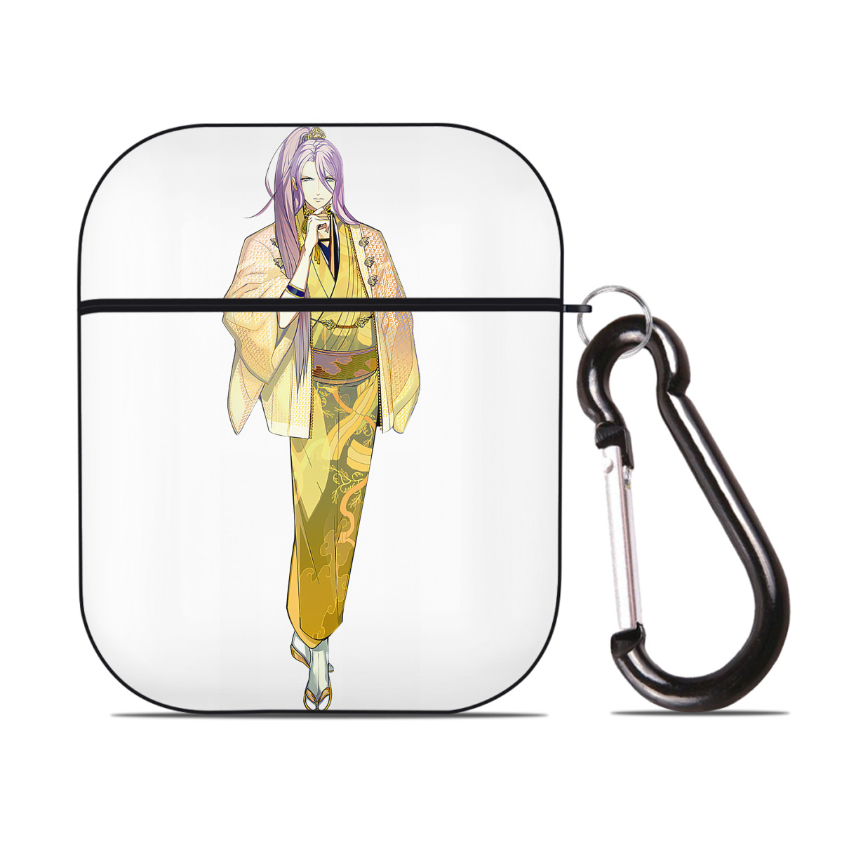 （画像用） 刀剣乱舞 Touken Ranbu AirPods 第2世代保護ケース ハードシェル ブラック 耐衝撃・防指紋・カラビナ付き