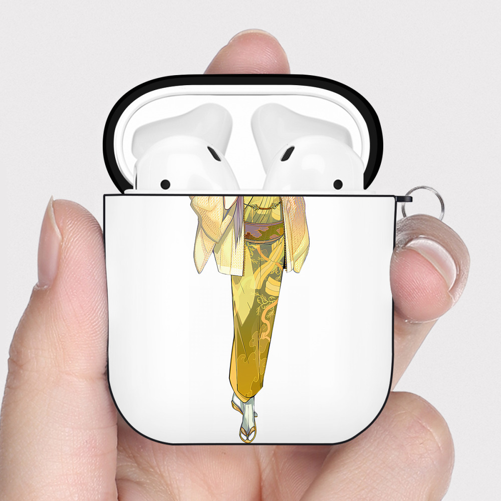 （画像用） 刀剣乱舞 Touken Ranbu AirPods 第2世代保護ケース ハードシェル ブラック 耐衝撃・防指紋・カラビナ付き