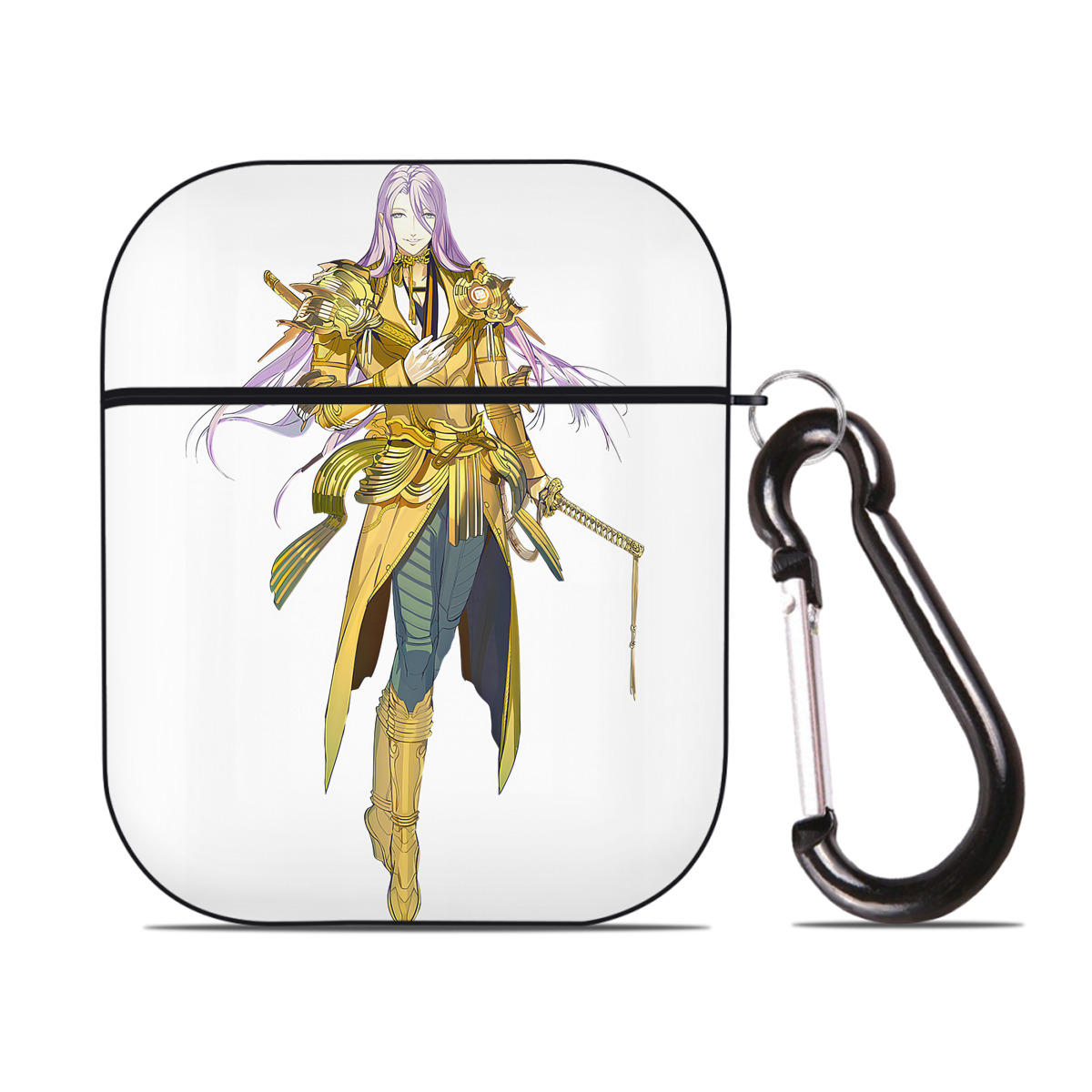 （画像用） 刀剣乱舞 Touken Ranbu AirPods 第2世代保護ケース ハードシェル ブラック 耐衝撃・防指紋・カラビナ付き